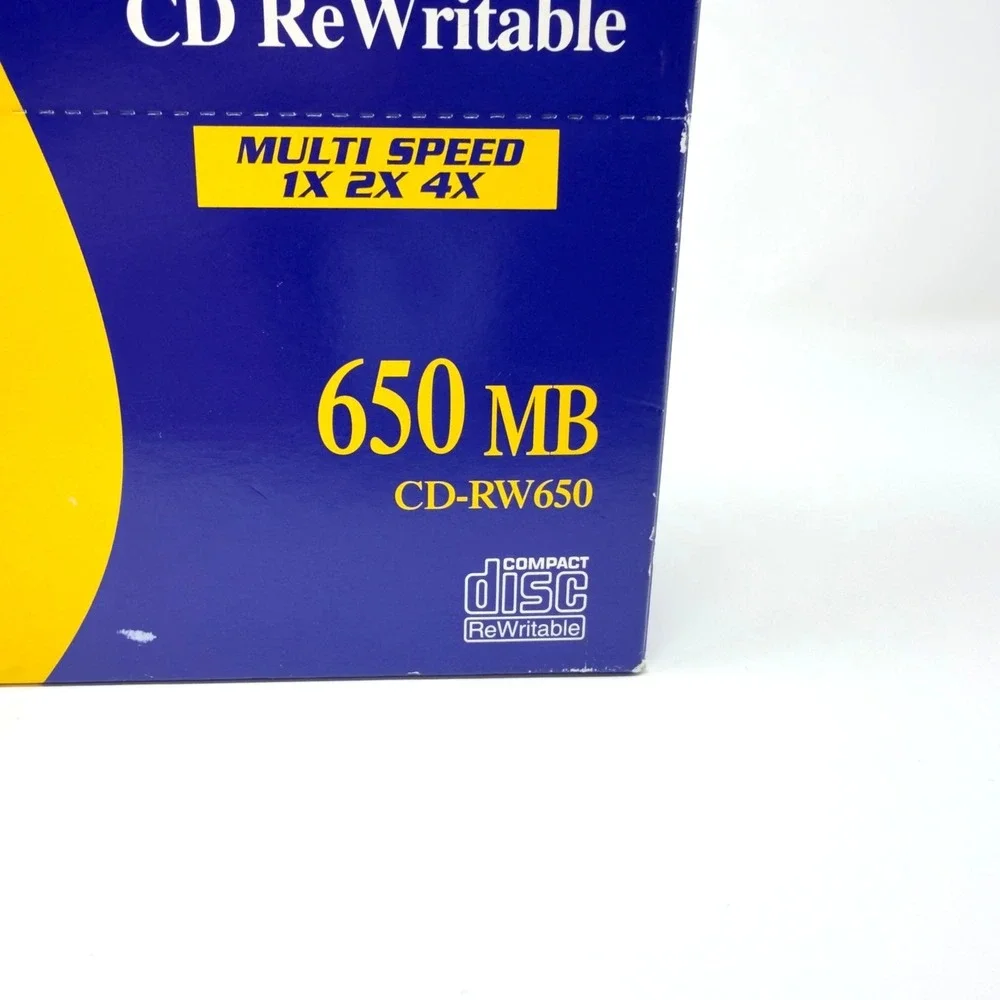 Sony CD-RW650 CD ReWritable Discs Multi Speed 650MB Data Storage Media 5 Pack